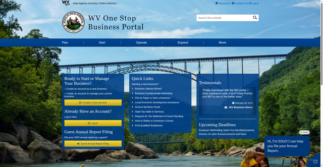 Security scan screenshot of https://business4.wv.gov/Pages/default.aspx