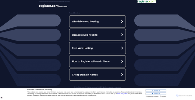 Security scan screenshot of https://org.futuresite.register.com