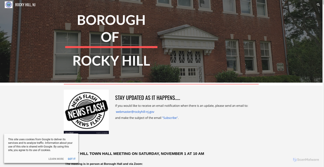 Security scan screenshot of https://www.rockyhill-nj.gov/