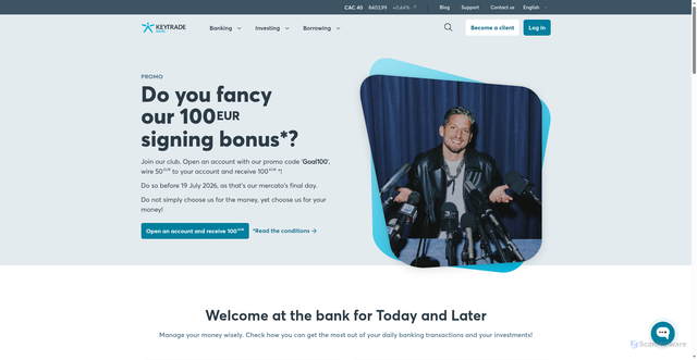 Security scan screenshot of https://www.keytradebank.be