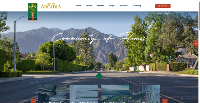 Security scan screenshot of https://arcadiaca.gov/