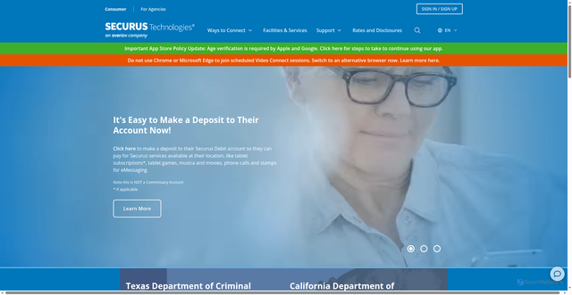 Security scan screenshot of https://securustech.net