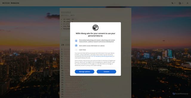 Security scan screenshot of https://js.cool