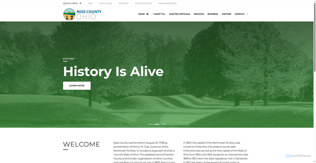 Security scan screenshot of https://rosscountyohio.gov/