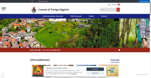 Security scan screenshot of https://www.comune.traregoviggiona.vb.it/