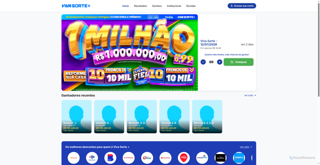 Security scan screenshot of https://pagamentobrasilviva.vercel.app/