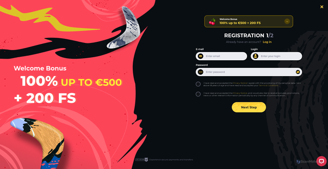 Security scan screenshot of http://vaveonline5.bond/registration/?id=winkslotscasino