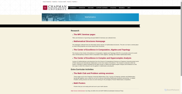 Security scan screenshot of https://mathv.chapman.edu
