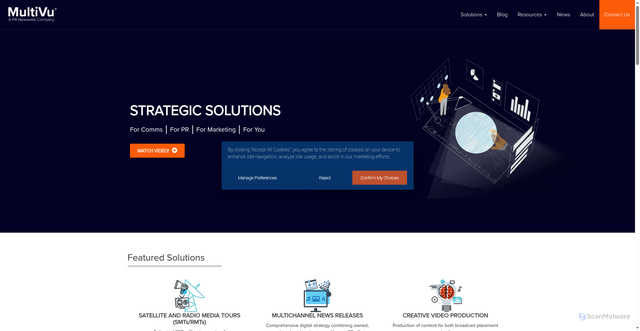 Security scan screenshot of https://multivu.com