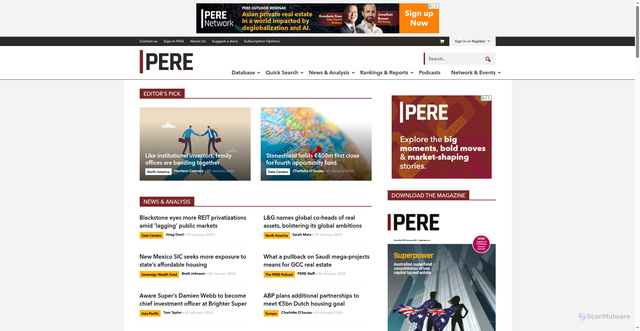 Security scan screenshot of https://link.perenews.com