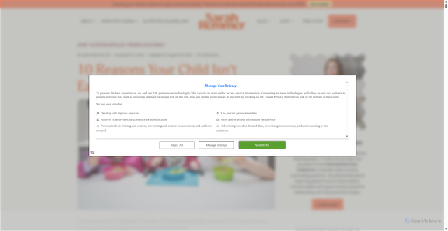 Security scan screenshot of https://sarahremmer.com/10-reasons-why-your-child-refuses-to-eat-and-what-to-do/