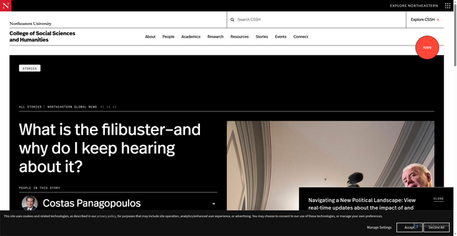 Security scan screenshot of https://cssh.northeastern.edu/what-is-the-filibuster-and-why-do-i-keep-hearing-about-it/