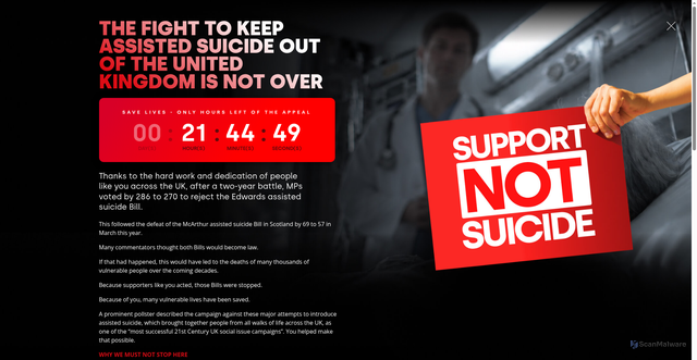 Security scan screenshot of https://righttolife.org.uk/news/400-increase-in-deaths-by-euthanasia-in-victoria-australia