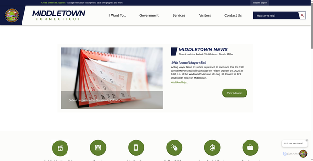 Security scan screenshot of https://middletownct.gov/