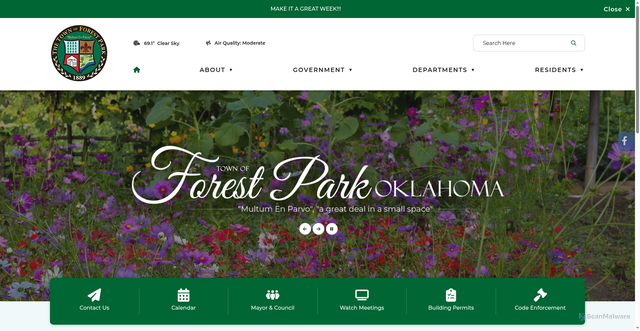 Security scan screenshot of https://forestparkok.gov/
