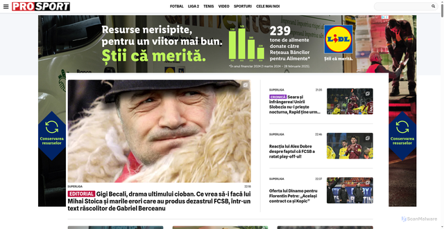 Security scan screenshot of https://prosport.ro