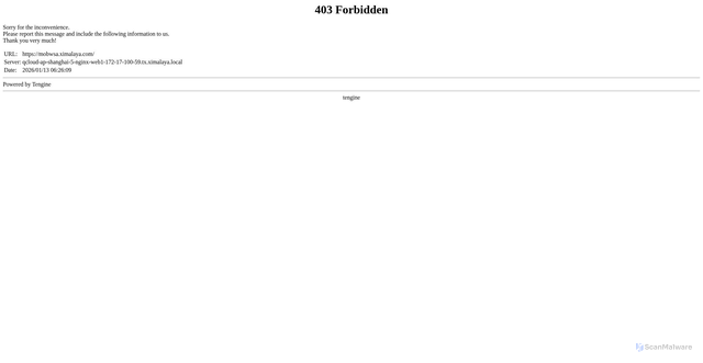 Security scan screenshot of https://mobwsa.ximalaya.com