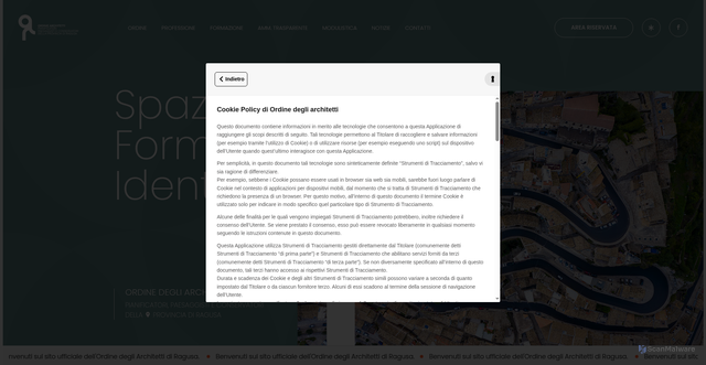 Security scan screenshot of https://architettirg.it/