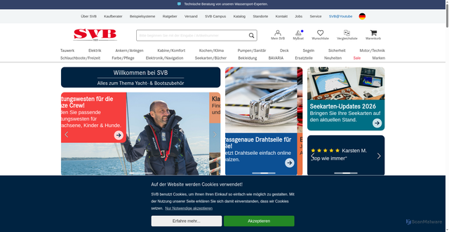 Security scan screenshot of https://svb.de