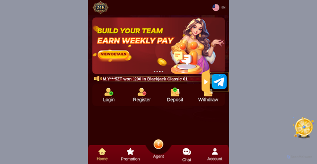 Security scan screenshot of https://www.24kstake2.win/