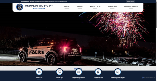 Security scan screenshot of https://londonderrynhpd.gov/