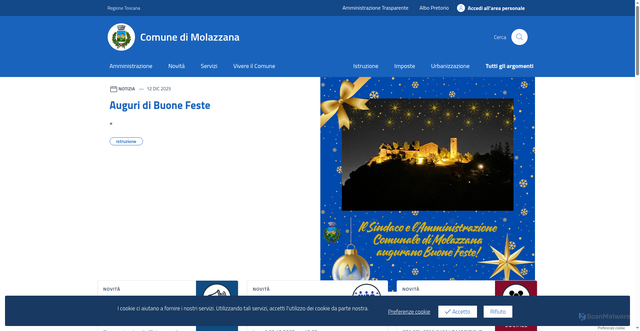 Security scan screenshot of https://comune.molazzana.lu.it/