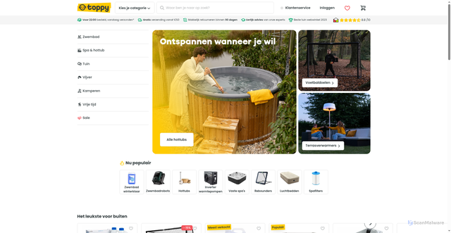 Security scan screenshot of https://toppy.nl