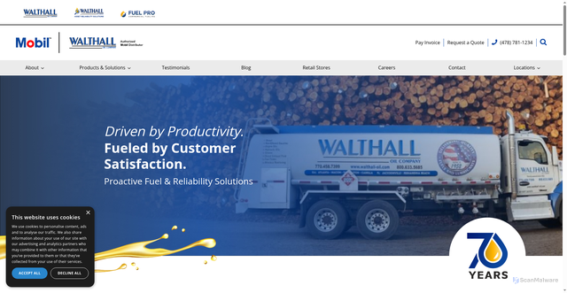 Security scan screenshot of https://www.walthall-oil.com/