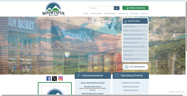 Security scan screenshot of https://www.bountifulutah.gov/