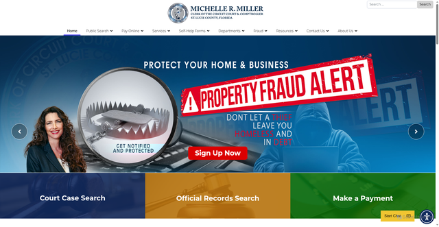 Security scan screenshot of https://stlucieclerk.gov/