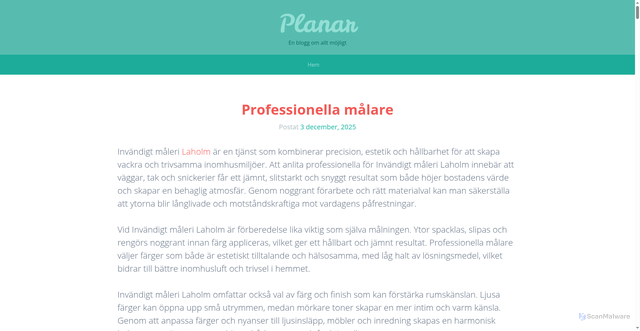 Security scan screenshot of https://planar.se