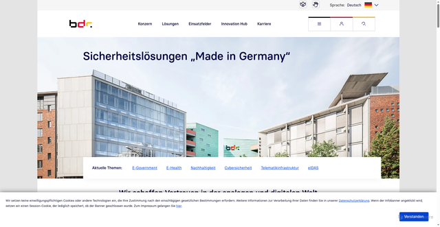 Security scan screenshot of https://www.bundesdruckerei.de/de