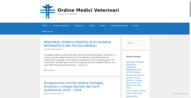 Security scan screenshot of https://www.veterinarimatera.it/