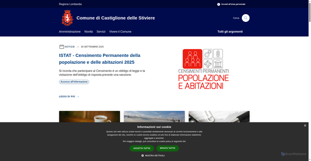 Security scan screenshot of https://www.comune.castiglione.mn.it/it