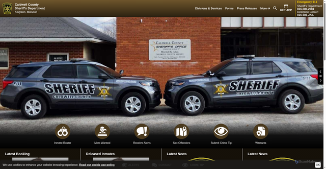 Security scan screenshot of https://www.caldwellcosdmo.gov/