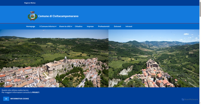 Security scan screenshot of https://www.comune.civitacampomarano.cb.it/hh/index.php