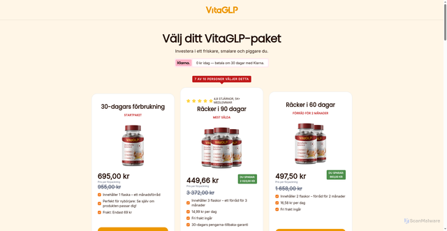 Security scan screenshot of https://vitaglp.se