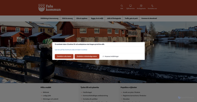 Security scan screenshot of https://www.falun.se/