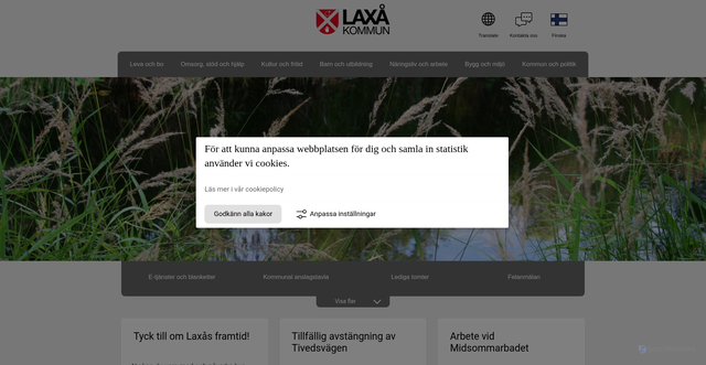 Security scan screenshot of https://www.laxa.se/
