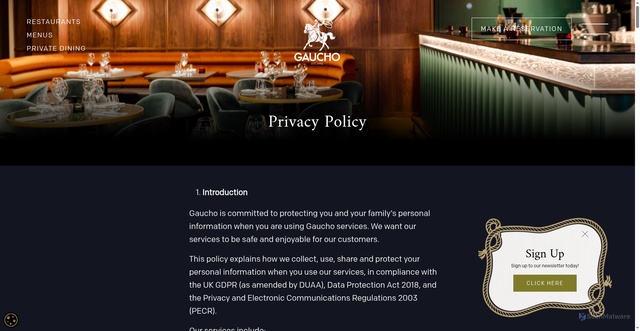 Security scan screenshot of https://gauchorestaurants.com/privacy-policy/?utm_campaign=3503-terraces_sonido_26&utm_source=atreemo&utm_medium=email&utm_content=&utm_term=