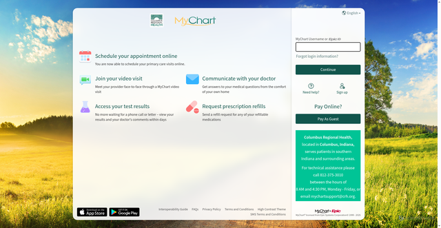 Security scan screenshot of https://mychart-gslb.crh.org