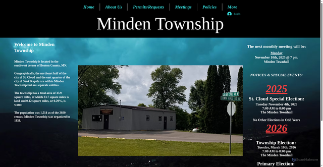 Security scan screenshot of https://www.mindentownship-mn.gov/