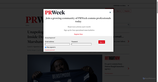 Security scan screenshot of https://www.prweek.com/article/1938491/unapologetic-authentic-confident-inside-dove-men+cares-partnership-marshawn-lynch
