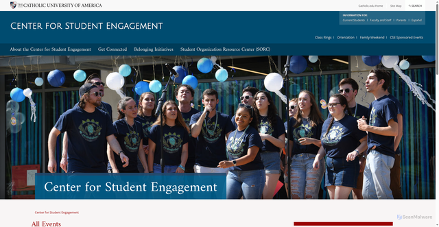 Security scan screenshot of https://student-affairs.catholic.edu