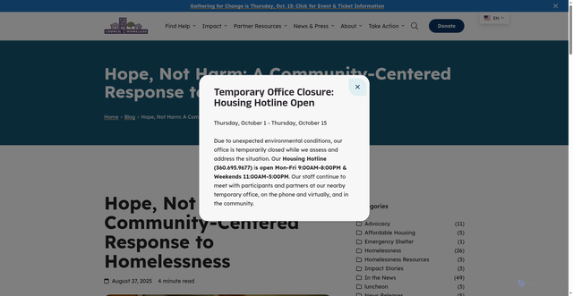 Security scan screenshot of https://www.councilforthehomeless.org/homelessness/hope-not-harm-a-community-centered-response-to-homelessness/