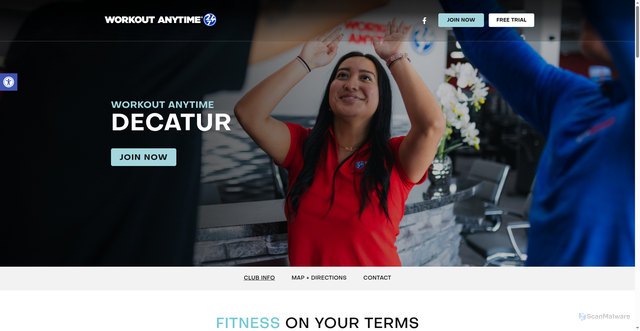 Security scan screenshot of https://workoutanytime.com/decatur/