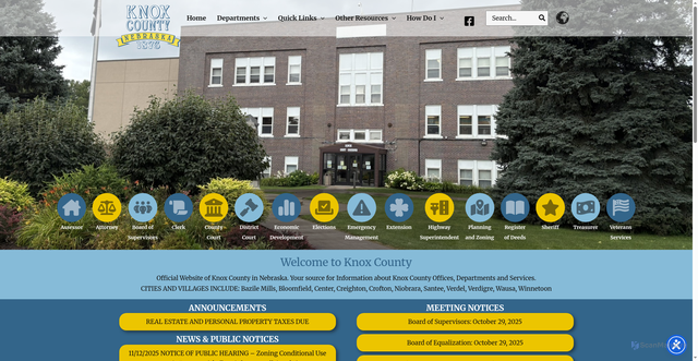 Security scan screenshot of https://knoxcountyne.gov/