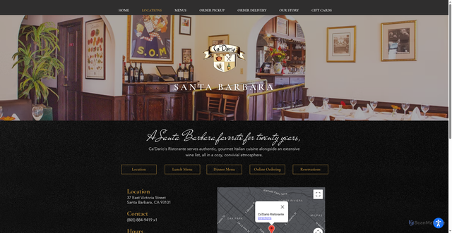 Security scan screenshot of https://www.cadariorestaurants.com/santa-barbara