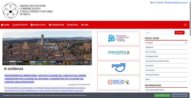 Security scan screenshot of https://www.odcec.siena.it/