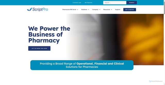Security scan screenshot of https://scriptpro.com